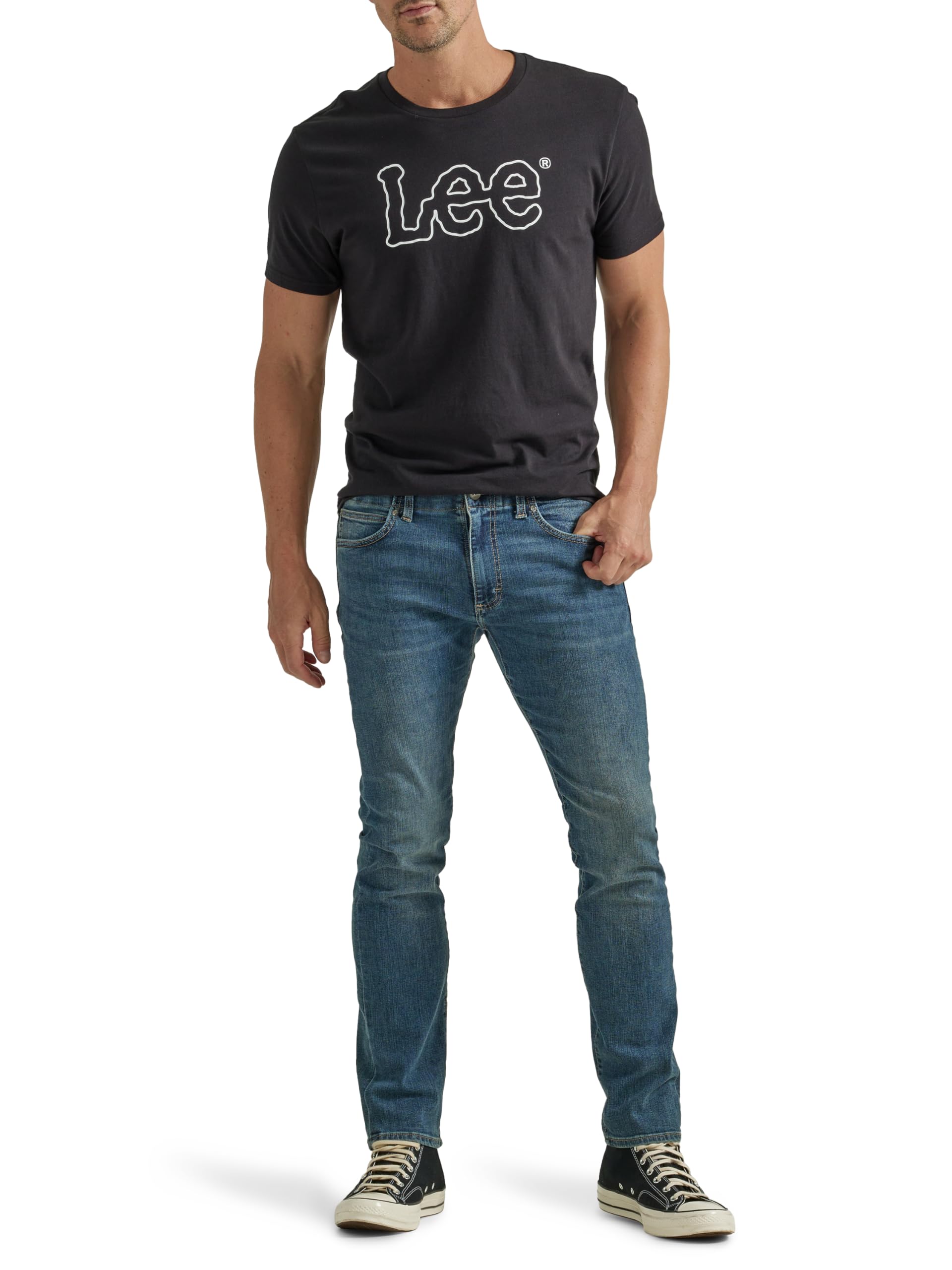 Jeans Lee Masculinos Extreme Motion Slim Straight Cortez 34 L X 32