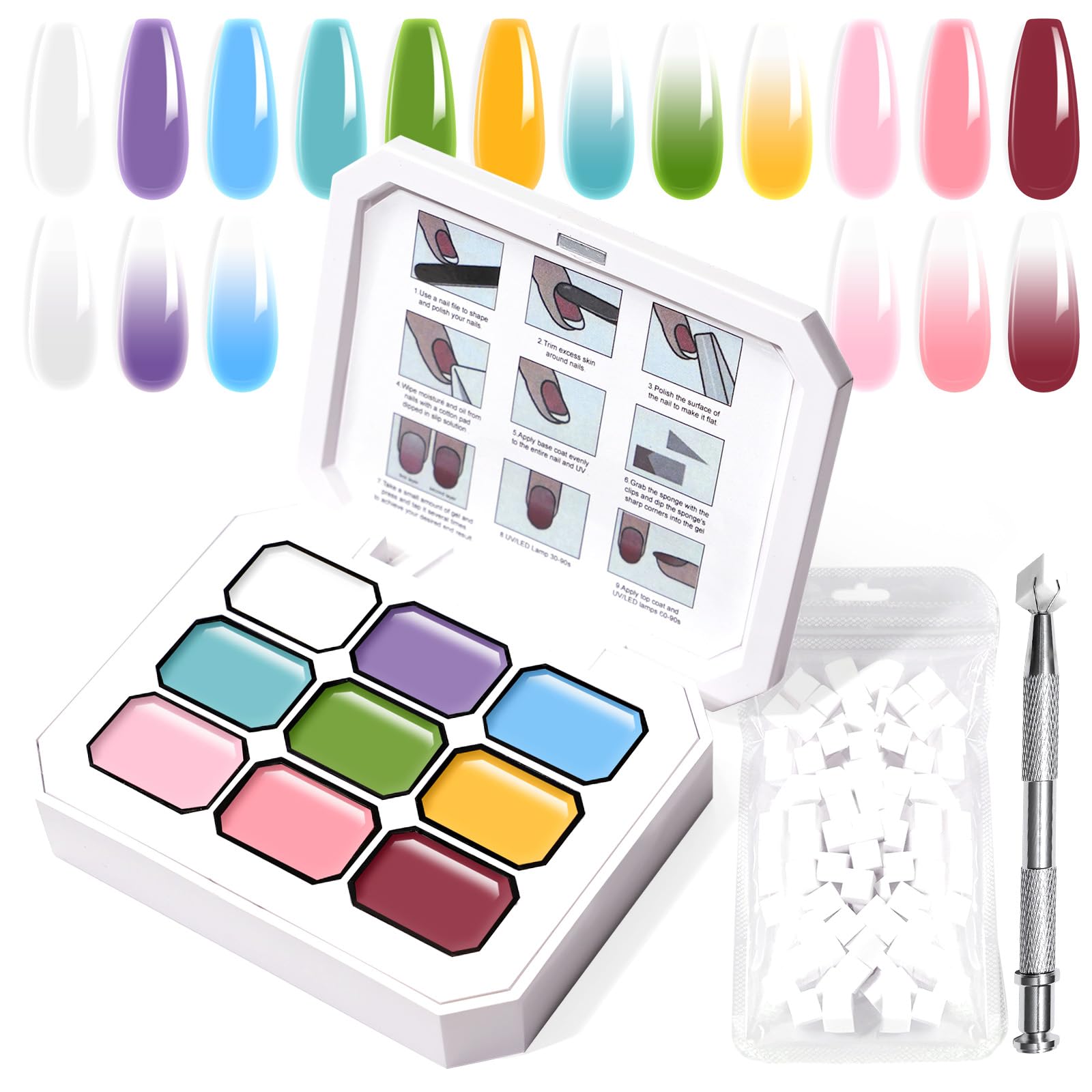 Conjunto De 9 Cores De Esmalte De Gel U-shinein Gradient Painting