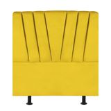 Cabeceira Estofada De Cama Casal Box 140 Cm Ariel Suede Amarelo