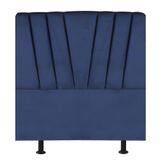 Cabeceira Estofada De Cama Casal Box 140 Cm Ariel Suede Azul Marinho