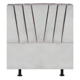 Cabeceira Estofada De Cama Casal Box 140 Cm Ariel Veludo Cinza Claro
