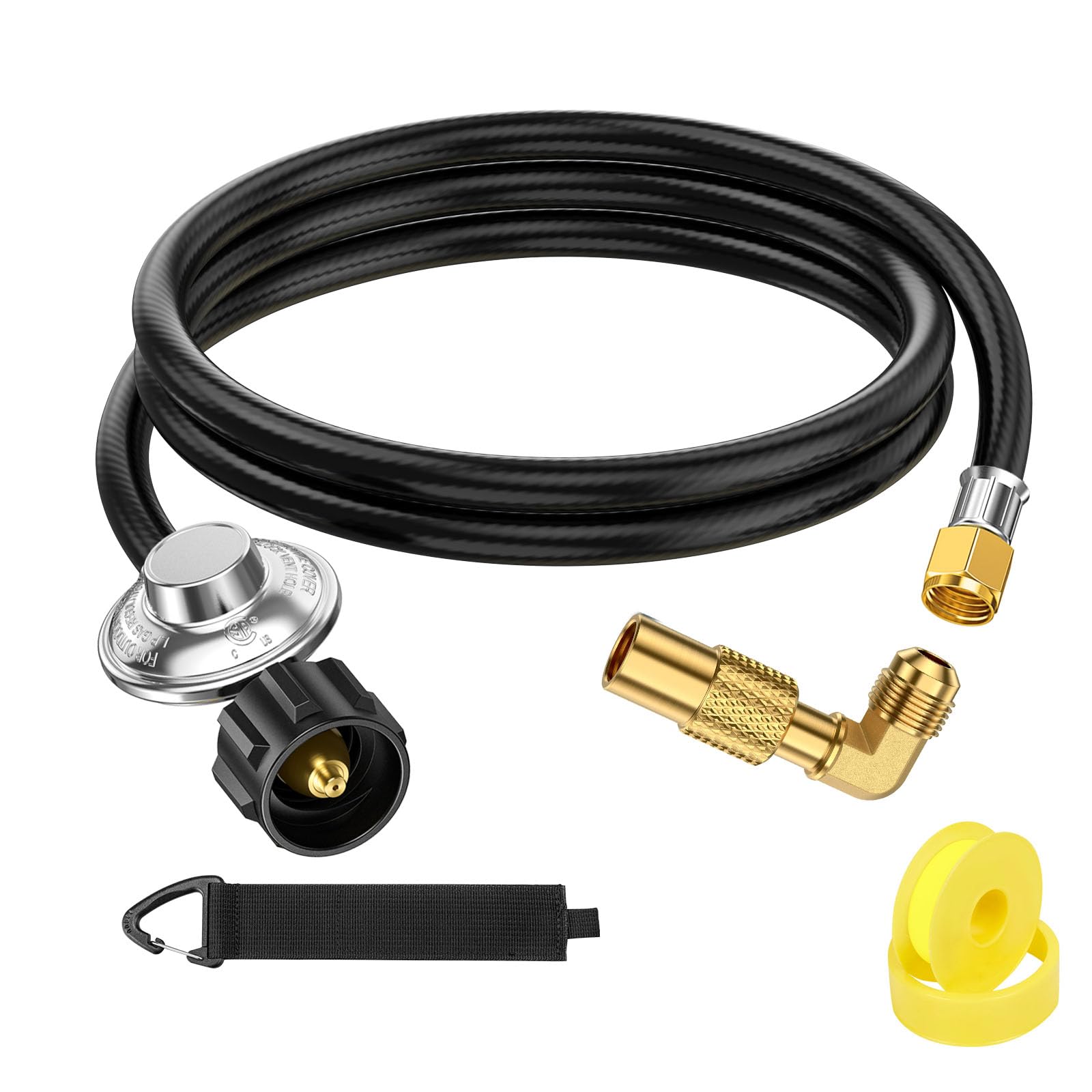 Regulador De Propano E Mangueira De 1,5 M Com Adaptador De Cotovelo Para Blackstone