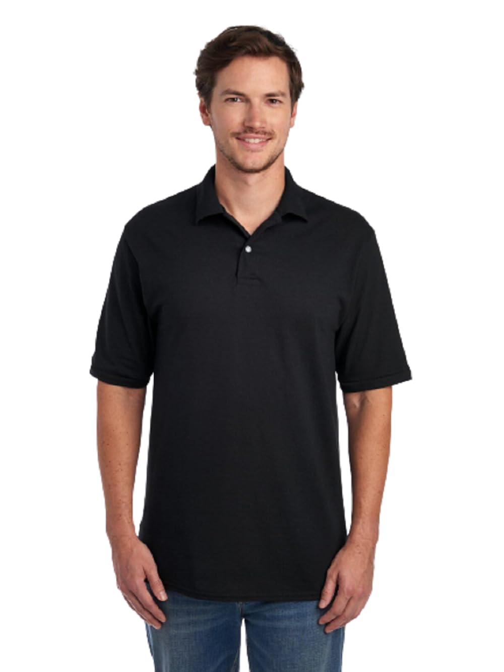 Camisa Polo Jerzees Spotshield Resistente A Manchas Para Homens Preta