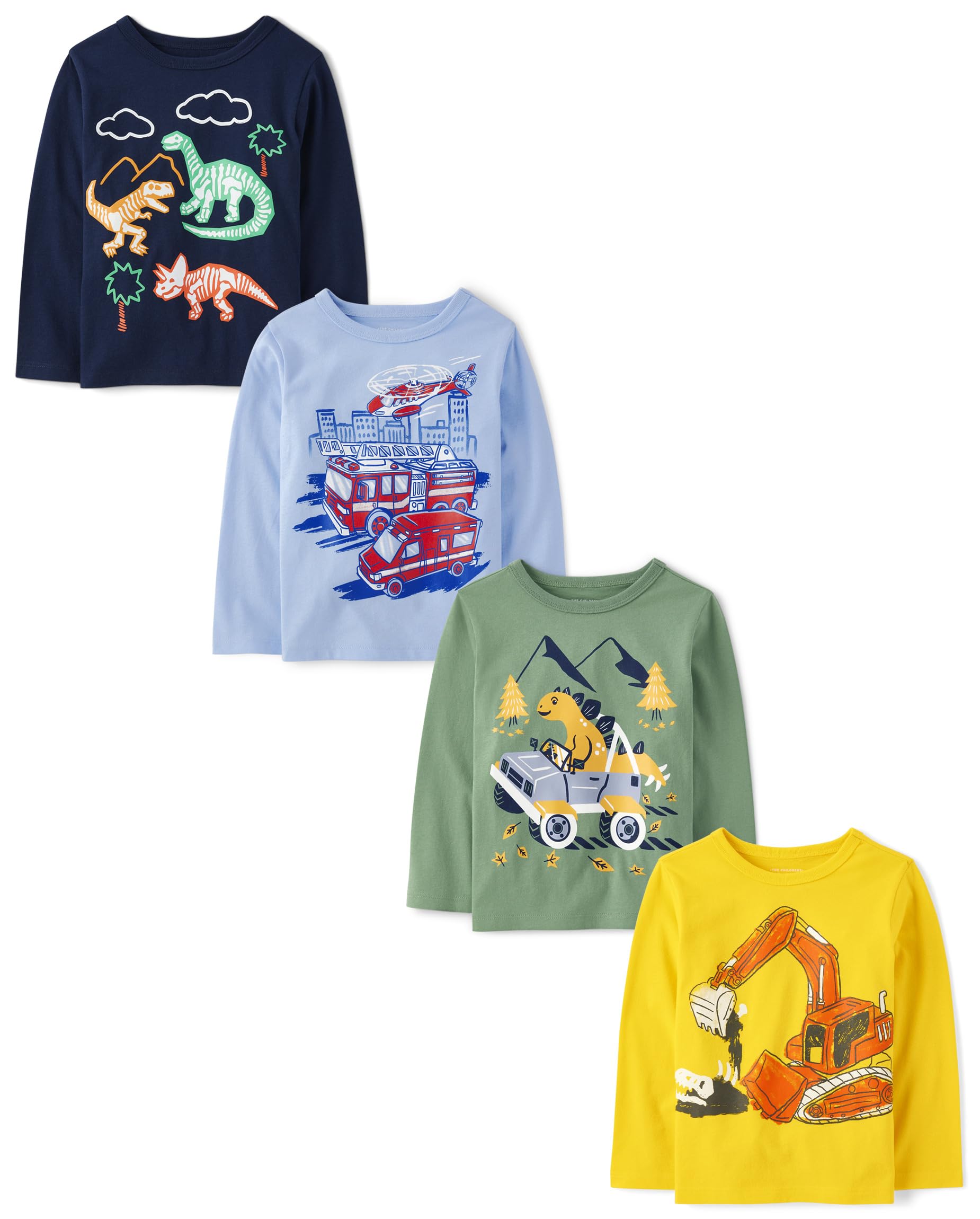 Camiseta The Children's Place Baby-boys De Manga Comprida, Pacote Com 4 Unidades 4t