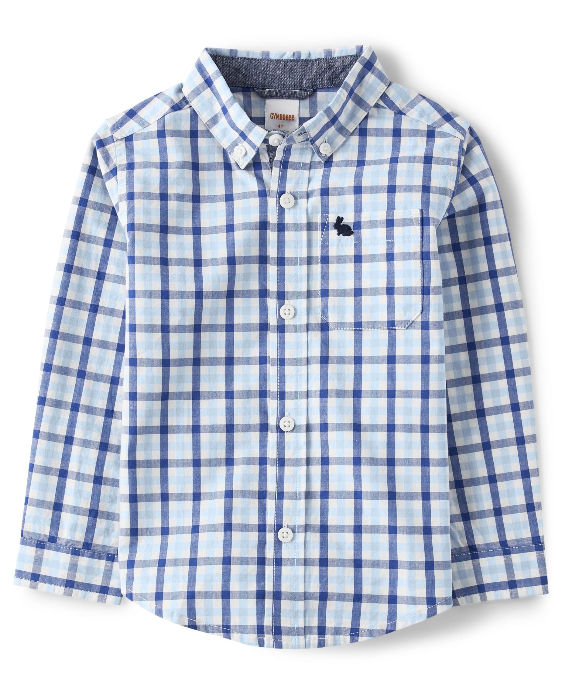 Camisa Gymboree Matching Family De Manga Comprida Azul Xadrez Tamanho 7