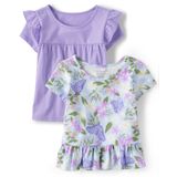 Top The Children&#39;s Place Toddler Girls Ruffle Purple 3t