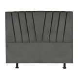 Cabeceira Estofada Cama Box King 195 Cm Ariel Corino Cinza