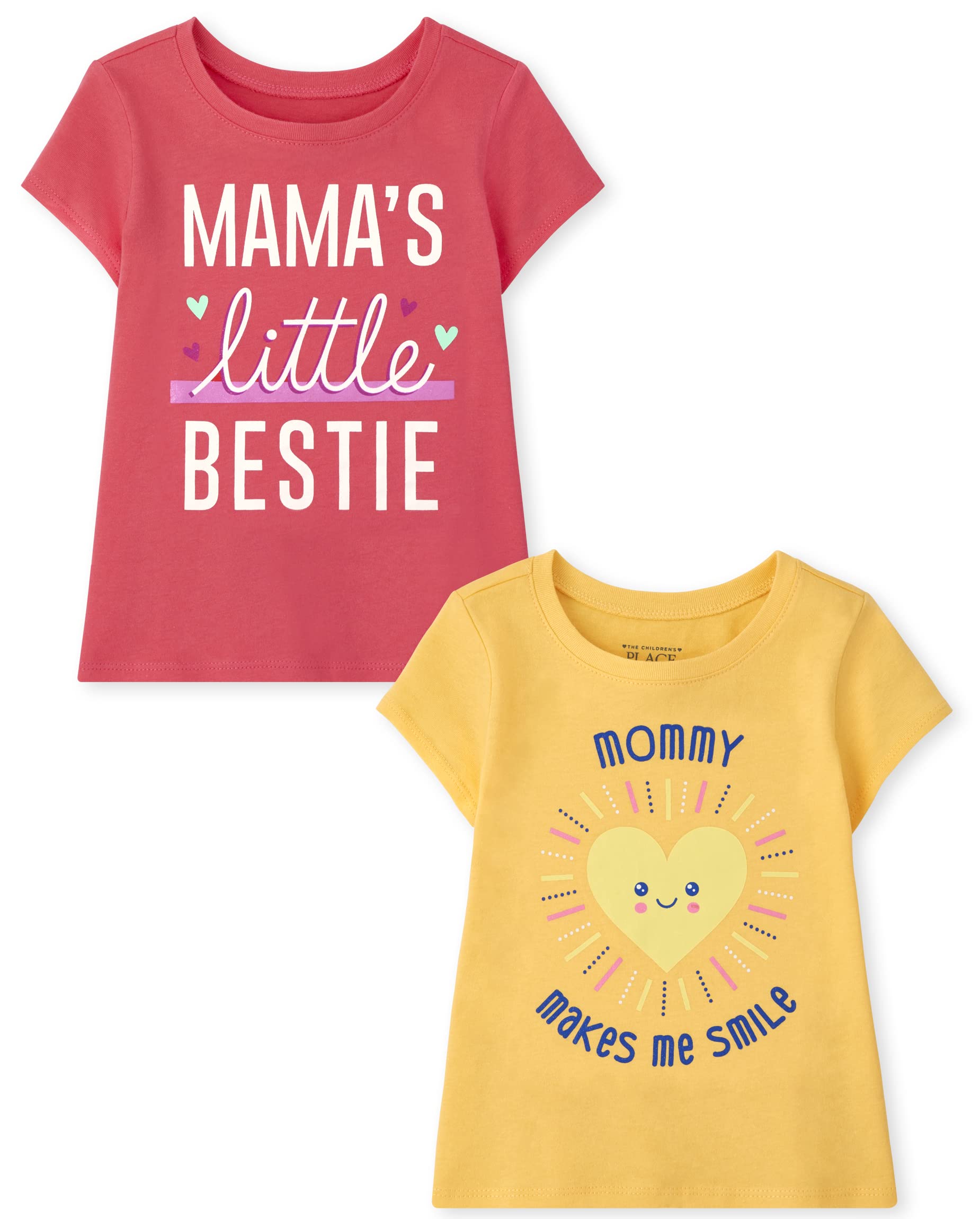 Camiseta The Children's Place Baby Toddler Girls, Pacote Com 2 Unidades