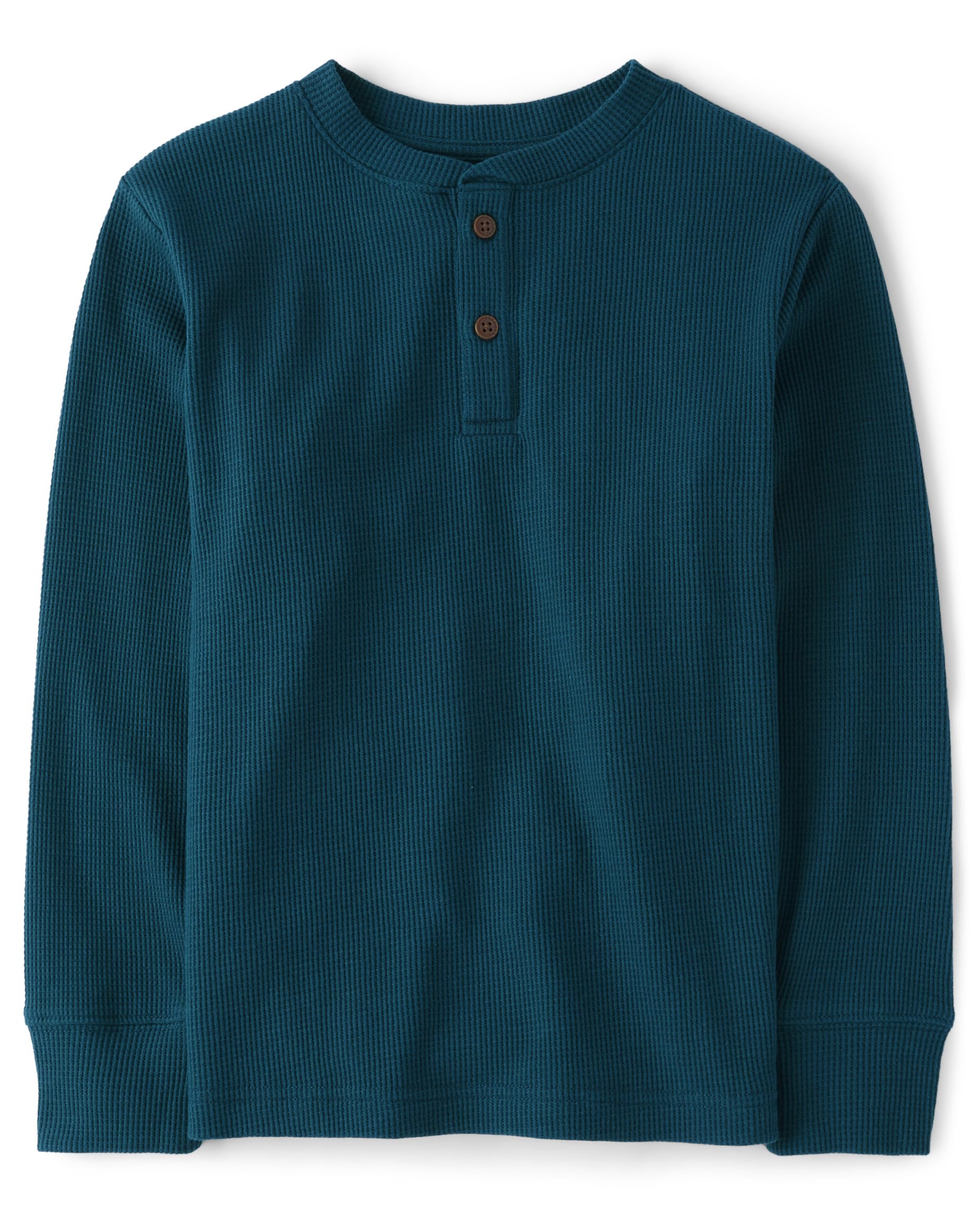 Camisa The Children's Place De Manga Comprida Térmica Henley Azul 5/6