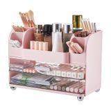 Organizador De Maquiagem Uforu Com 2 Gavetas Grandes Rosa