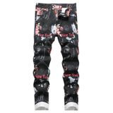 Calça Jeans Baylvn Masculina Casual Floral Butterfly Ny 872 Preta