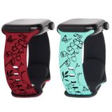 Pulseira De Relógio Zpijoo Em Silicone Com Gravação Floral Para Apple Watch