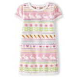 Vestido Gymboree Toddler Suéter De Manga Curta Bunny Fairisle 7y