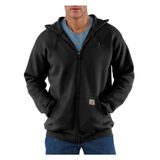 Moletom Masculino Carhartt, Folgado, Peso Médio, Zíper Completo, Preto