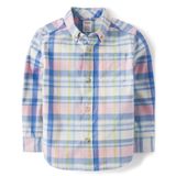Camisa Infantil Gymboree De Manga Comprida Com Botões Azul Jean 10