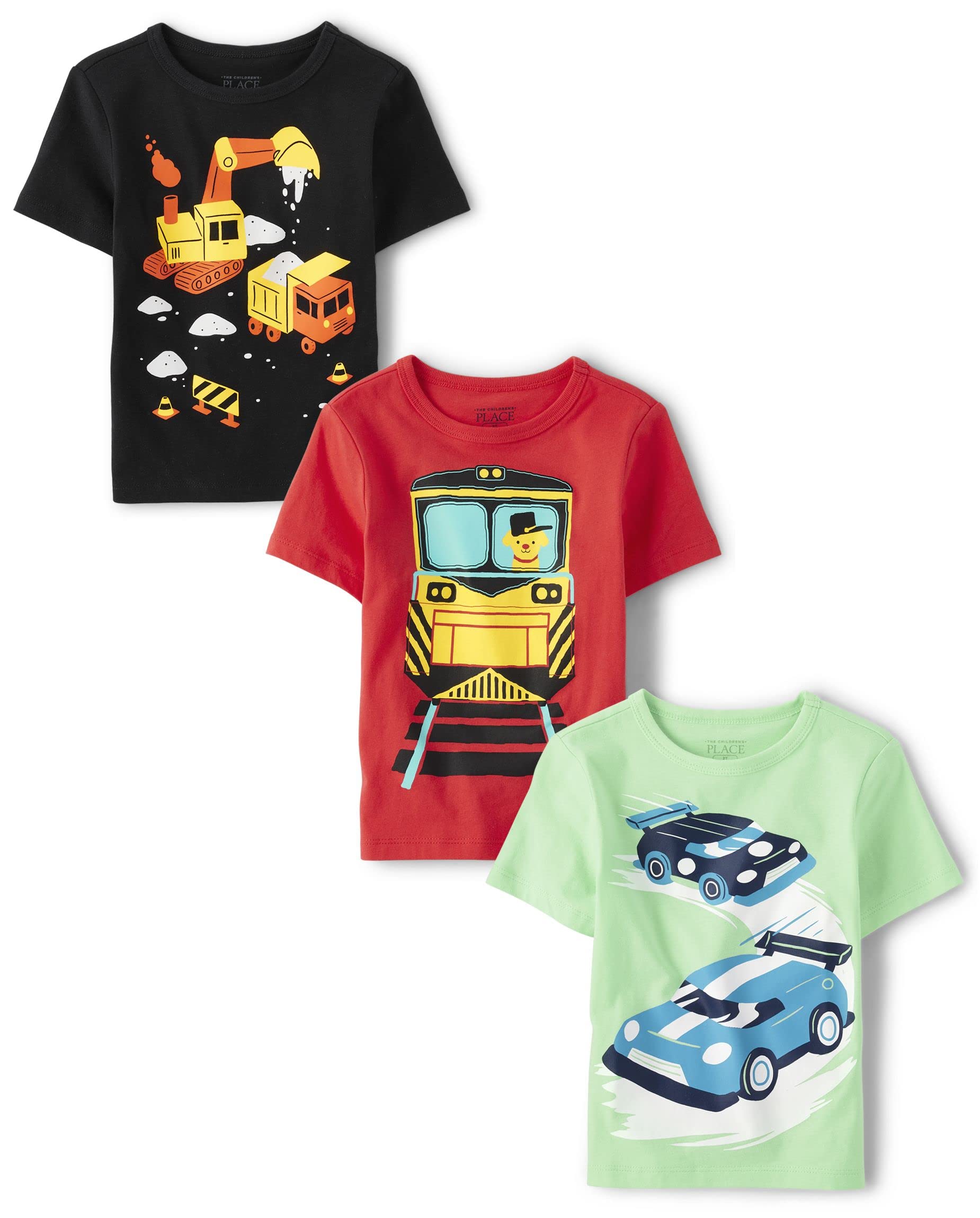 Camiseta The Children's Place Baby Boys De Manga Curta, Pacote Com 3 Unidades, 5t