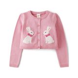 Suéter Gymboree, Cardigã De Manga Comprida, Rosa Ribbon Bunny 18-24m