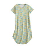Camisola Feminina Pnaeong Com Decote Em V, Manga Curta, Comprida, Amarela, Verde