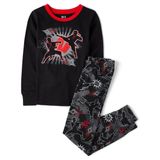 Pijama The Children&#39;s Place Para Meninos, Manga Comprida, Preto, 12 Anos