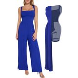 Macacões Popilush, Elegantes, Casuais, Soltos, Femininos, Azuis, Xxl