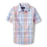 Camisa The Children&#39;s Place De Manga Curta Button Down Rose 4