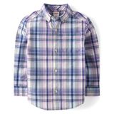 Camisa Gymboree Vernon Navy De Manga Comprida Com Botões Para Criança De 7 Anos