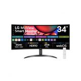 Monitor Lg Myview Smart 34sr60qc-b Tela Curva 34" Quadhd 2k 21:9 Webos Air Play Screen Share Bluetooth Thinq Home