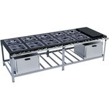 Fogão Industrial Stori Premium 10 Bocas 40x40 2 Fornos Com Chapa M32 Metalmaq Fogão Baixa Pressão Pintado