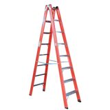 Escada Dupla De Aluminio E Fibra De Vidro Residencial 8 Degraus 2,4 Metros