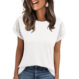 Tops Ivicoer De Manga Curta Para Mulheres, Branco De Verão, Tamanho S