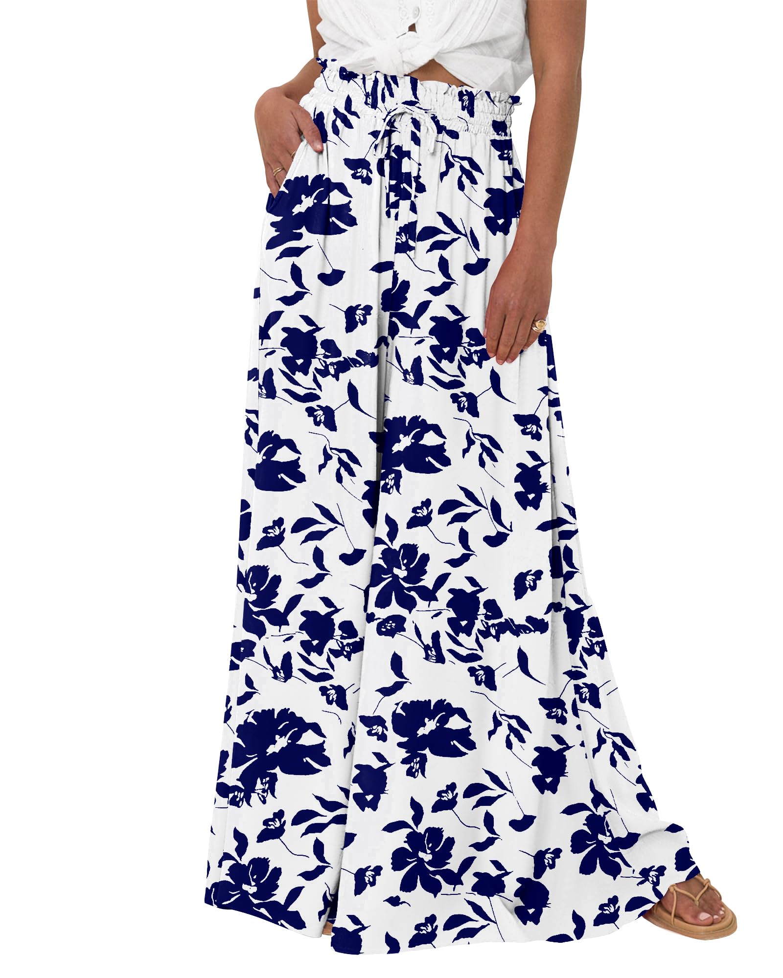 Calças Palazzo Btfbm Femininas Casuais De Cintura Alta, Perna Larga, Xxl