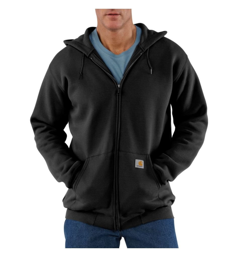 Moletom Carhartt Loose Fit De Peso Médio Com Zíper Completo Preto - L