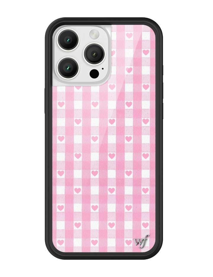 Capa De Telefone Wildflower Pink Gingham Hearts Iphone 16 Pro Max