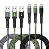 Carregador Para Iphone [certificado Apple Mfi], Pacote Com 3 Cabos Lightning De 1,8 M