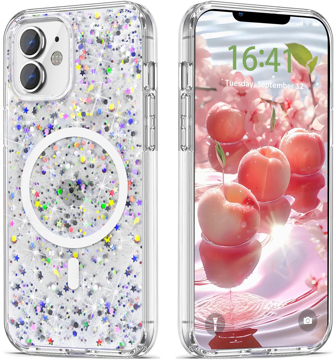 Capa De Celular Kmeruotr Magnetic Clear Glitter Para Iphone 11 6.1"