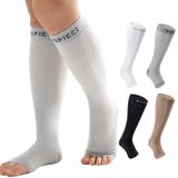 Meias De Compressão Evopleci Open Toe 20-30mmhg Cinza Tamanho L