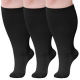 Meias De Compressão Bodala Wide Calf Plus Size 20-30 Mmhg 3 Pares