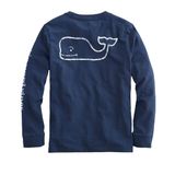 Camiseta Vineyard Vines Masculina De Manga Comprida Vintage Azul Baleia