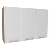 Armario Aereo 3 Portas 120 Cm Mdp Cz3109 Freijo Branco Tecno Mobili