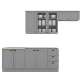 Cozinha Modulada 5 Pecas 280 Cm Ce379 Americana Cinza Calcare Henn