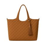 Bolsa De Couro Ombro Grande Bee Camurça - Caramelo