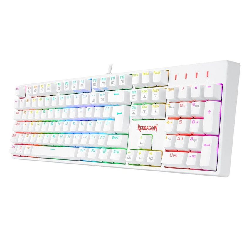 Teclado Gamer Redragon Surara Pro Branco Rgb Mecânico Switch Red - K582w-rgb-pro (pt) Red - 5019 - imagem 4