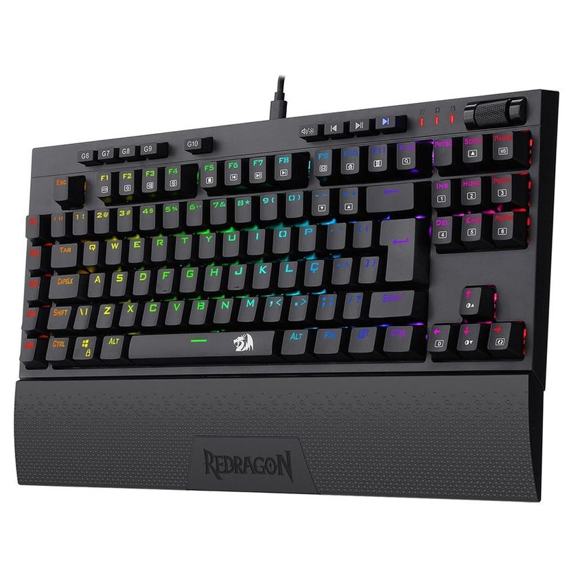 Teclado Gamer Redragon Vishnu Preto Rgb Mecânico Switch Red - K596rgb (pt) Red - 5219 - imagem 3