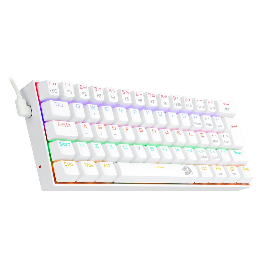 Teclado Gamer Redragon Lakshmi Branco Rainbow Switch Blue - K606w-r (pt) Blue- 5649 - imagem 3