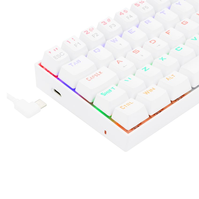 Teclado Gamer Redragon Lakshmi Branco Rainbow Switch Blue - K606w-r (pt) Blue- 5649 - imagem 5
