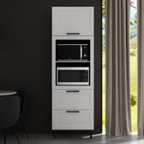 Paneleiro Torre Quente Mdf Para Forno/micro-ondas 1 Porta 2 Gavetas 80cm Multimóveis Cr20445 Branco