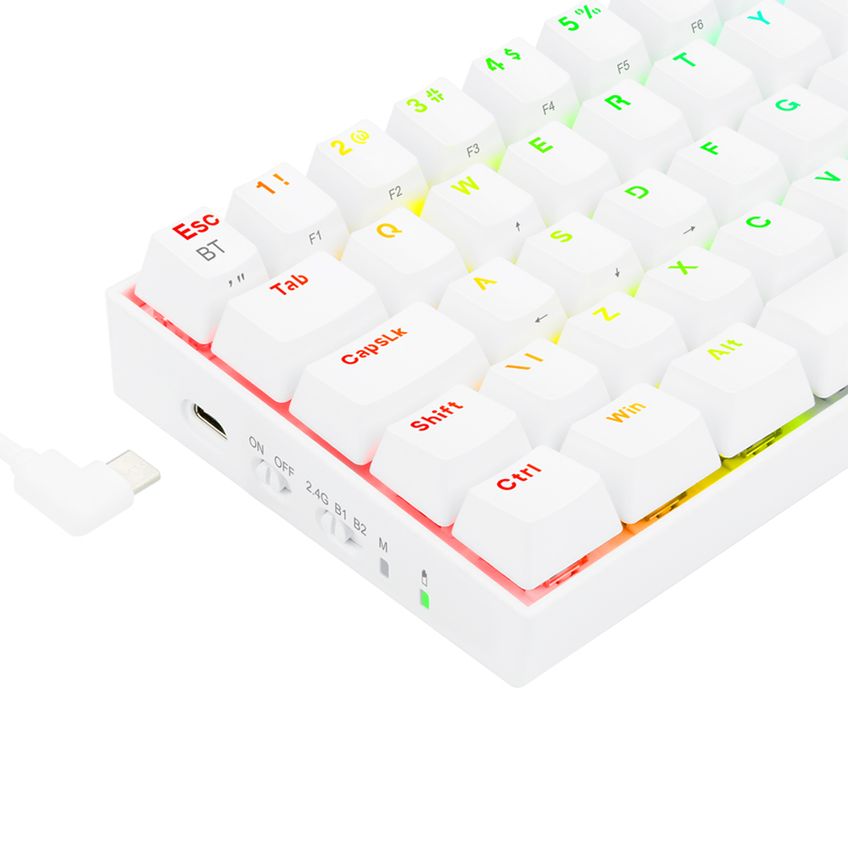 Teclado Gamer Redragon Draconic Pro Branco Rgb Mecânico Switch Brown - K530w-rgb-pro (pt) Brown - 6550 - imagem 5