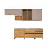 Cozinha Cristal 10 Portas 3 Gavetas 5 Prateleiras Nicho Para Micro-ondas Bartira