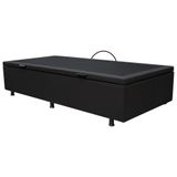 Base Box Baú Para Cama Solteiro 88x188cm Liz S05 Sintético Preto - Mpozenato
