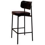 Banqueta Alta Bar Estofada Ella M25 Sintético Preto - Mpozenato